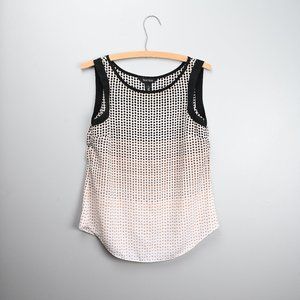 White House Black Market Geometric / Polka Dot Tank Blouse - Sz S - B&W